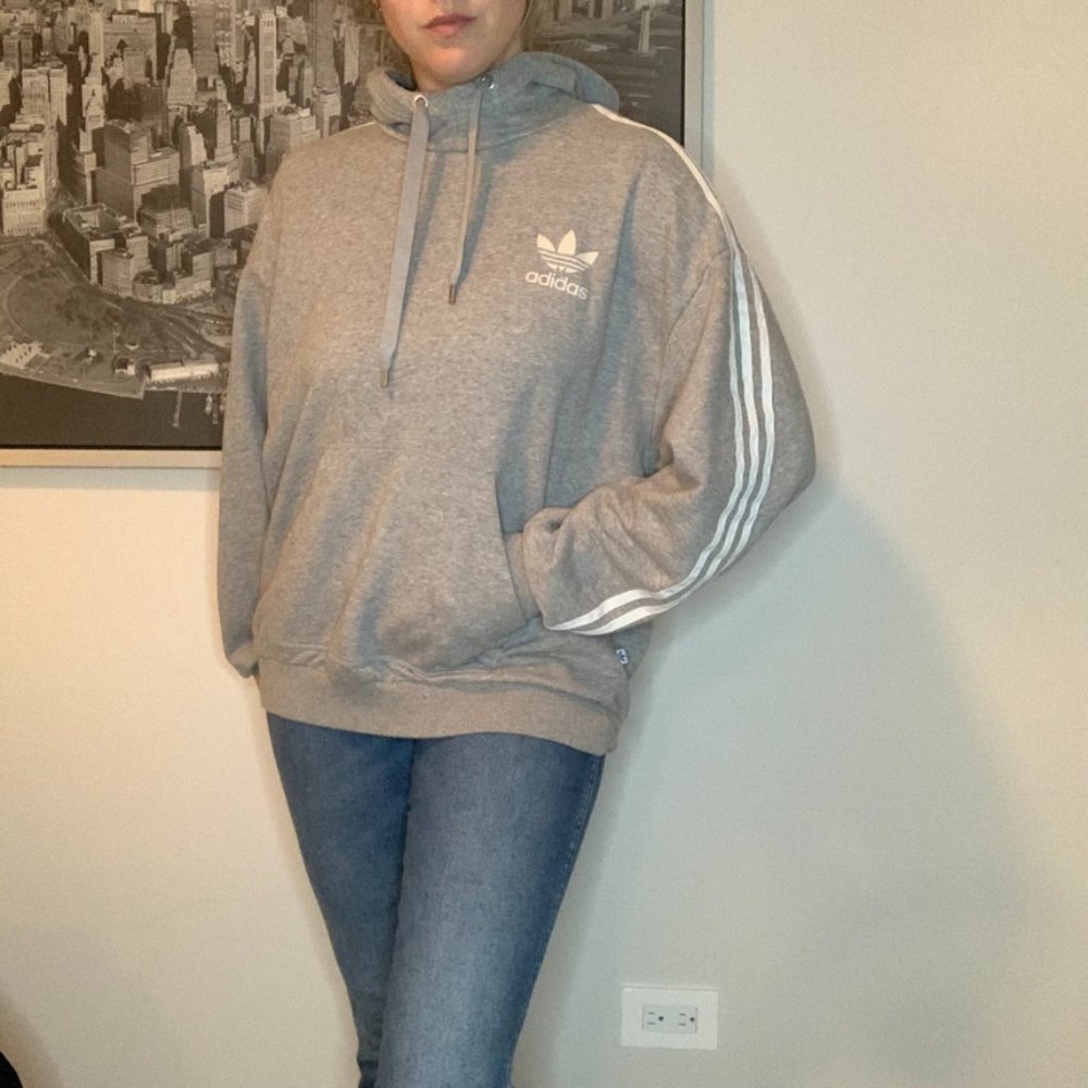 Oversized Adidas Three Stripe Hoodie